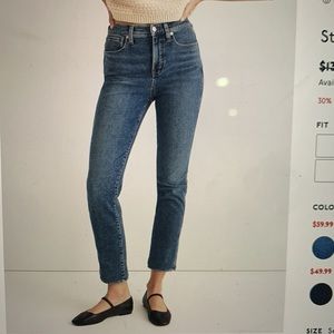 Madewell petite Stovepipe jeans